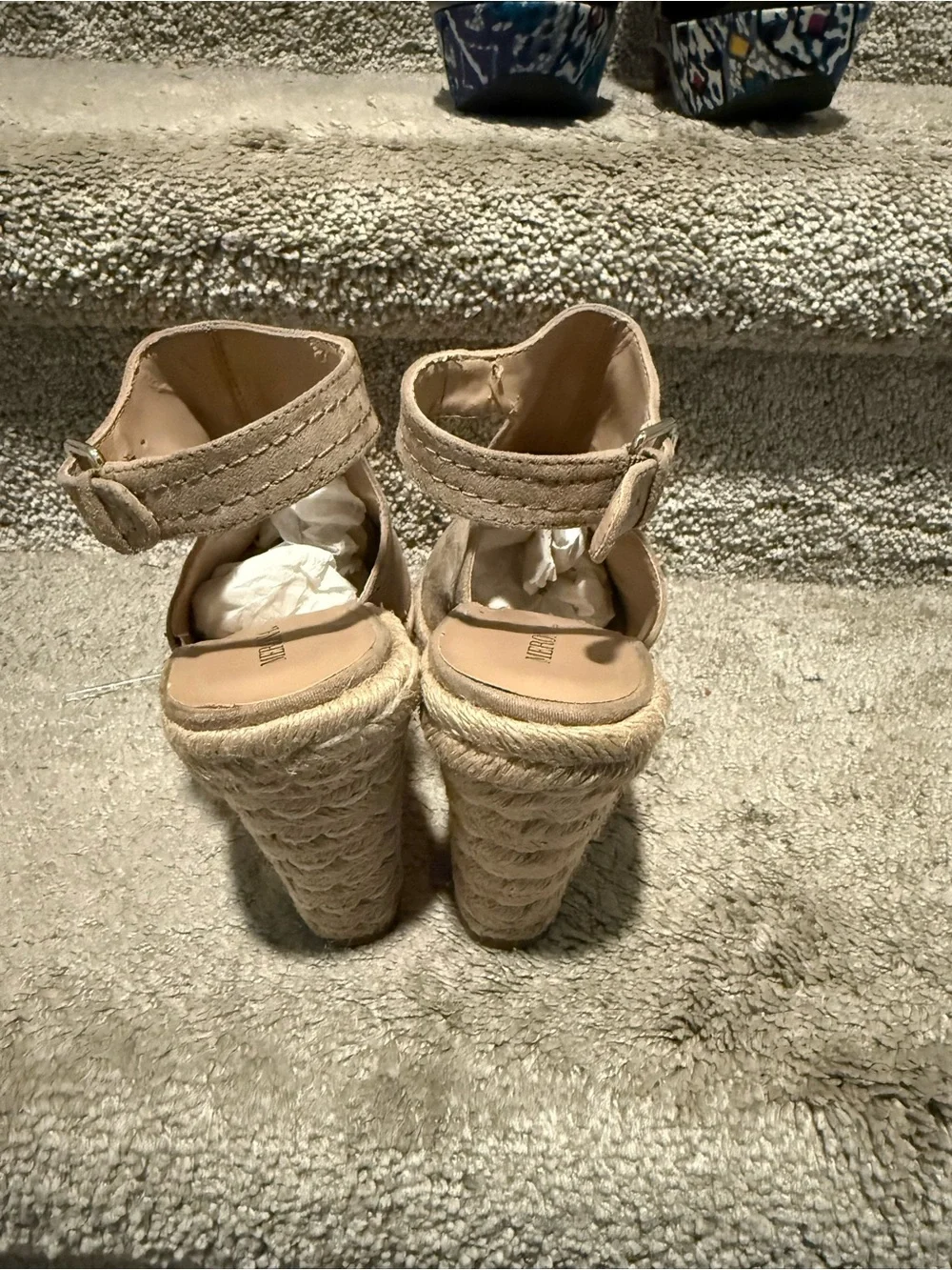 Suede Peep-Toe Ankle Strap Wedge Sandals - Taupe